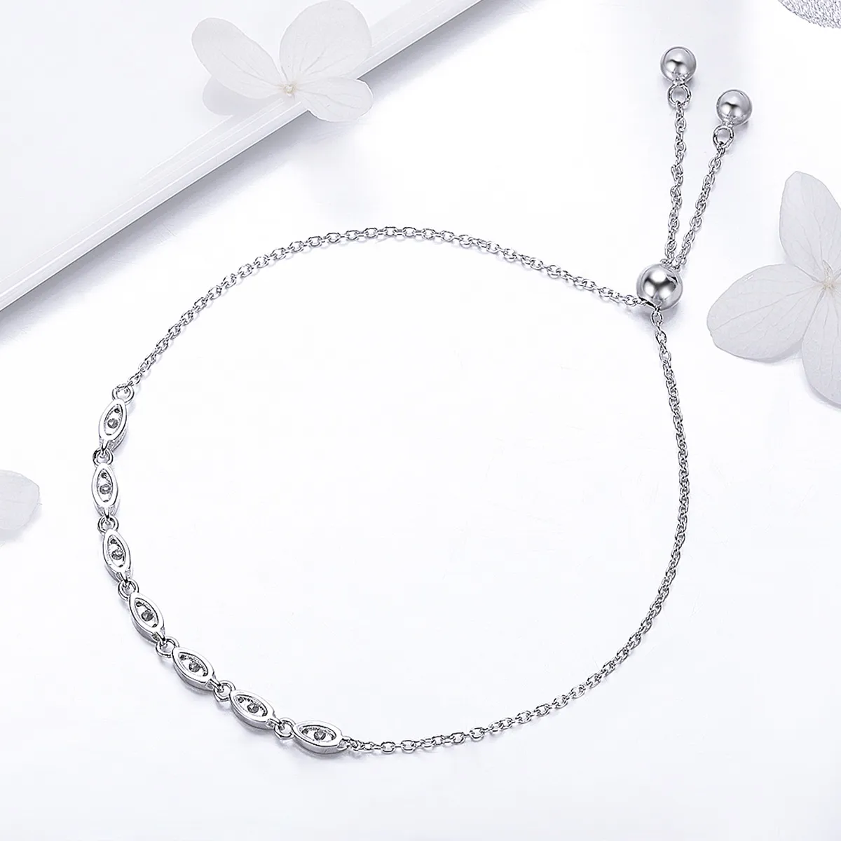 Pandora Style Silver Beauty of Simplicity Chain Slider Bracelet - SCB086