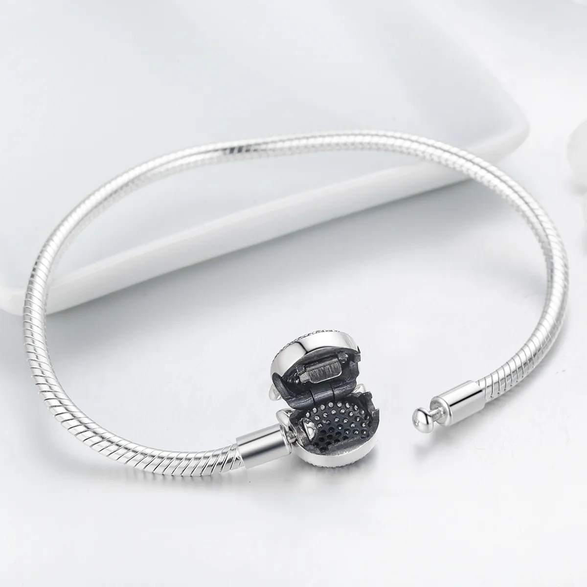 Pandora Style Silver Cute Cat Chain Bracelet - SCB053