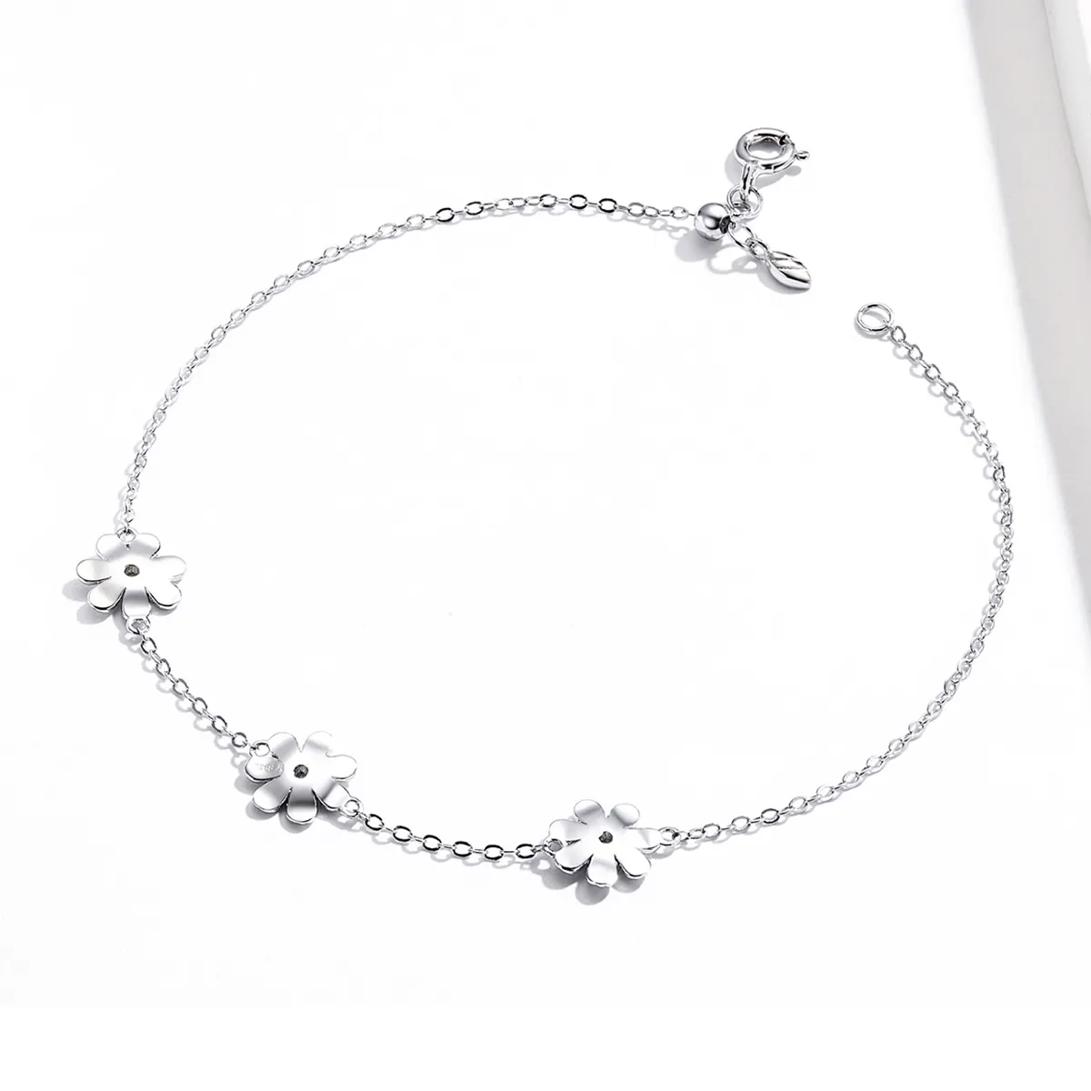 Pandora Style Silver Daisy Chain Slider Bracelet - SCB165