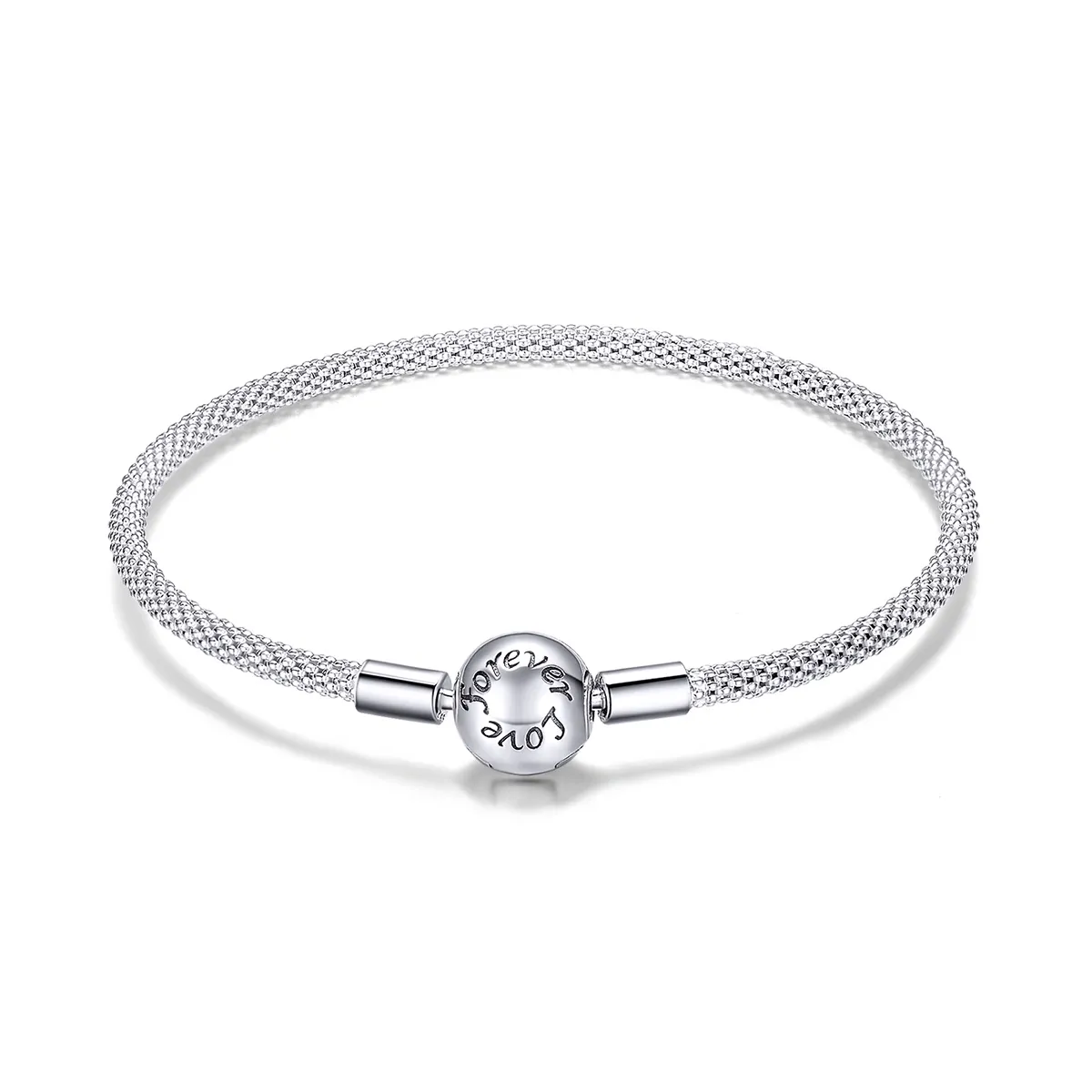 pandora style silver forever love mesh bracelet scb105