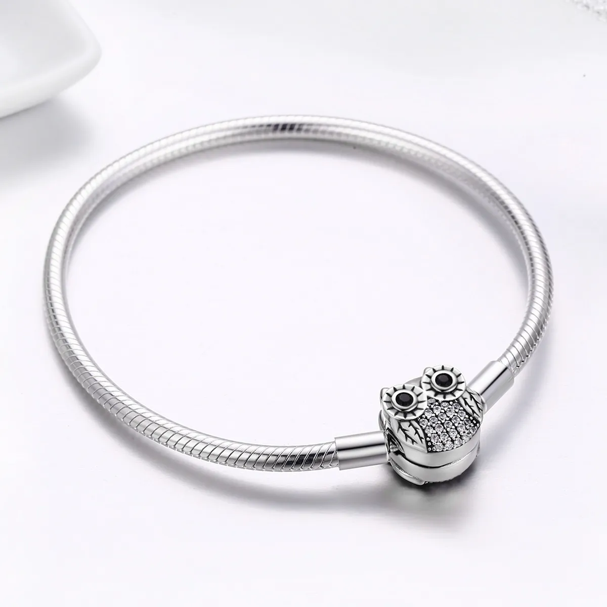 Pandora Style Silver Graduation Cute Owl Chain Bracelet - SCB067