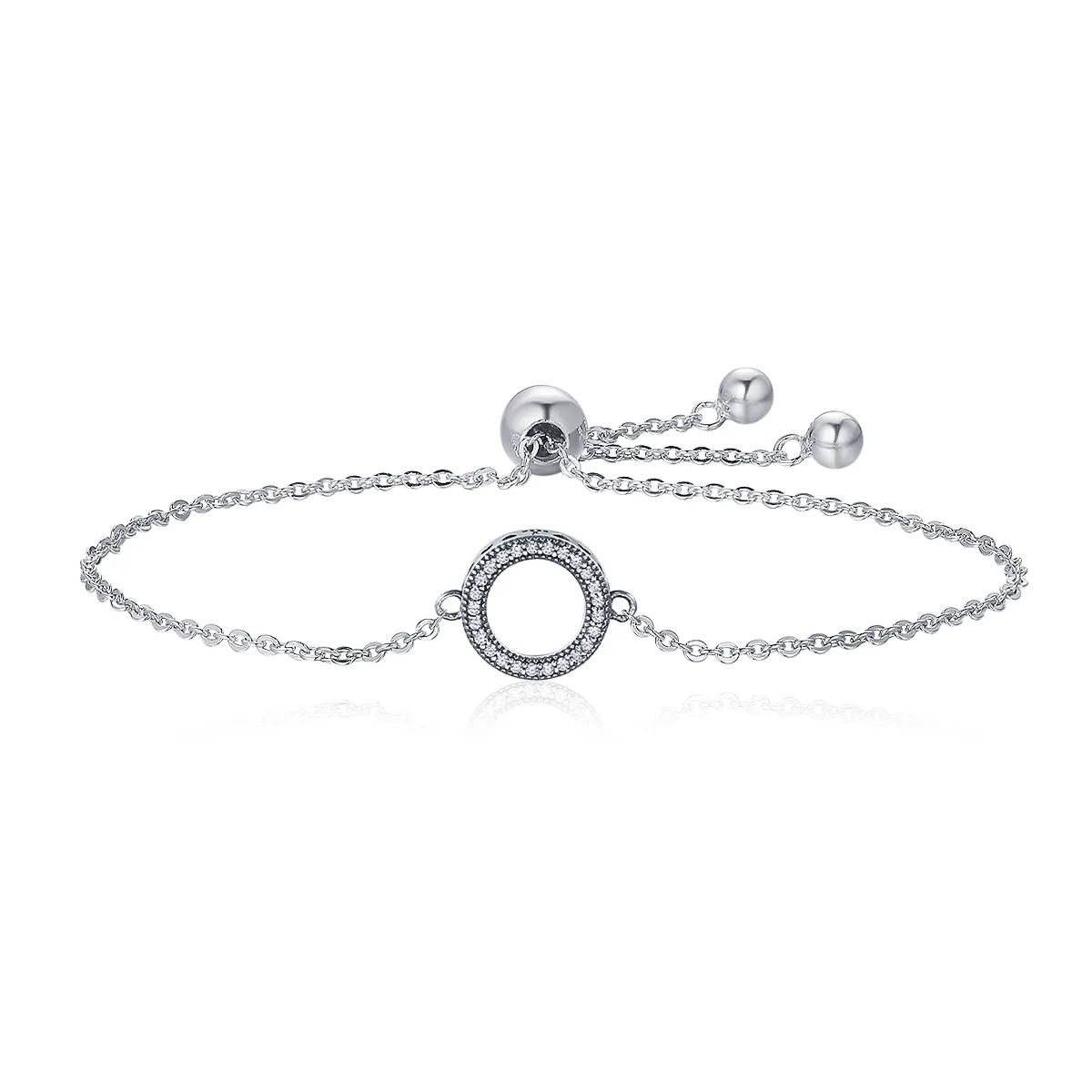 Pandora Style Silver Halo Slider Bracelet - SCB030