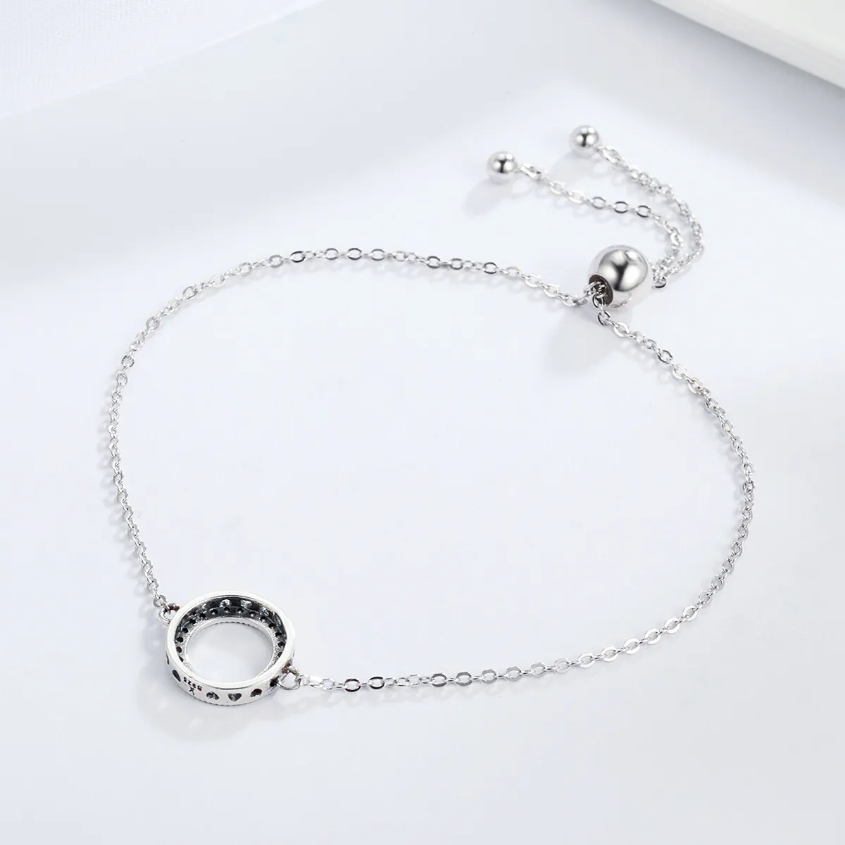 Pandora Style Silver Halo Slider Bracelet - SCB030