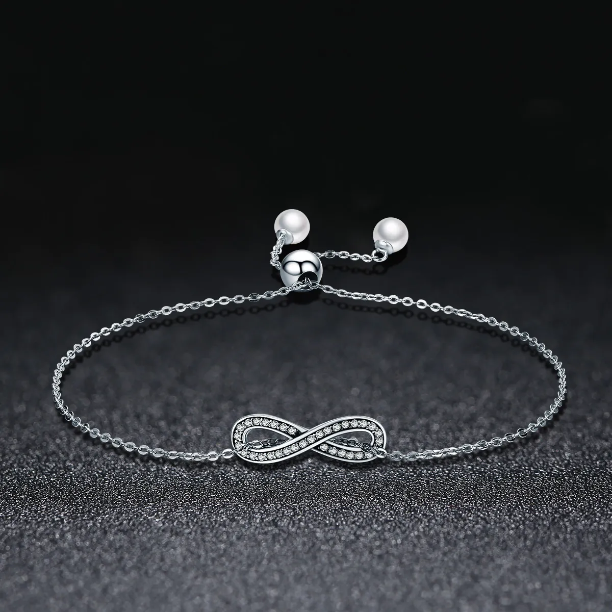 Pandora Style Silver Infinity Chain Slider Bracelet - SCB056