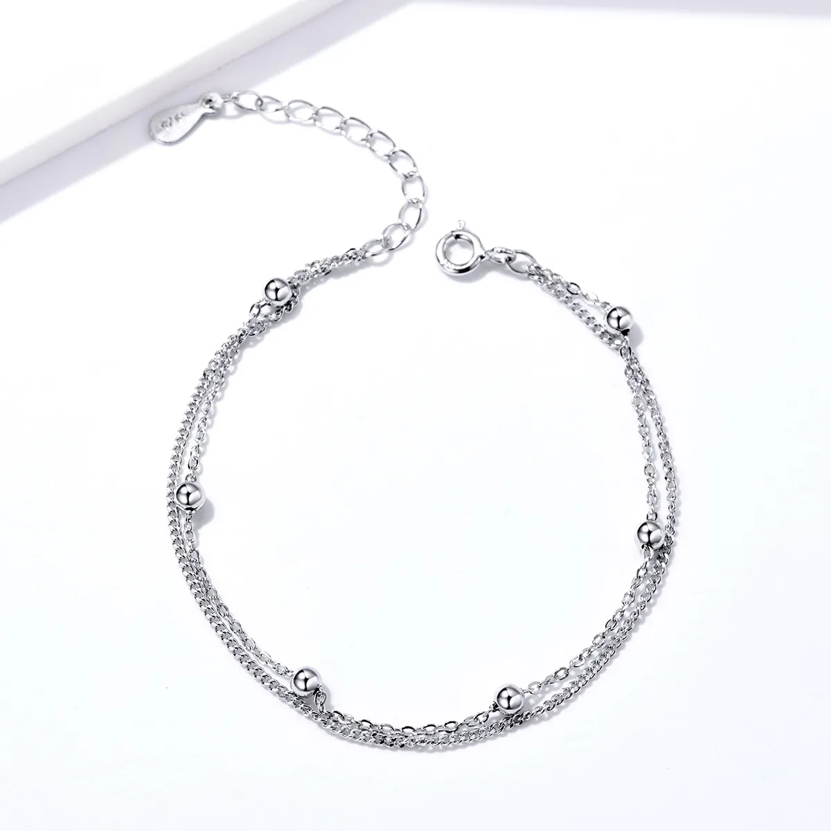 pandora style silver little beads chain slider bracelet scb131