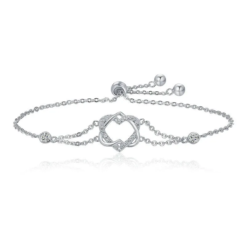 Pandora Style Silver Love Cardiogram Anniversary Slider Bracelet - SCB022