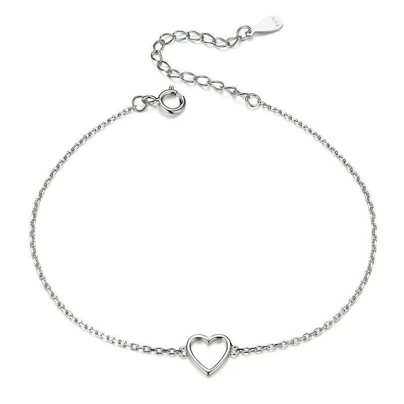 pandora style silver shape of love chain slider bracelet scb159