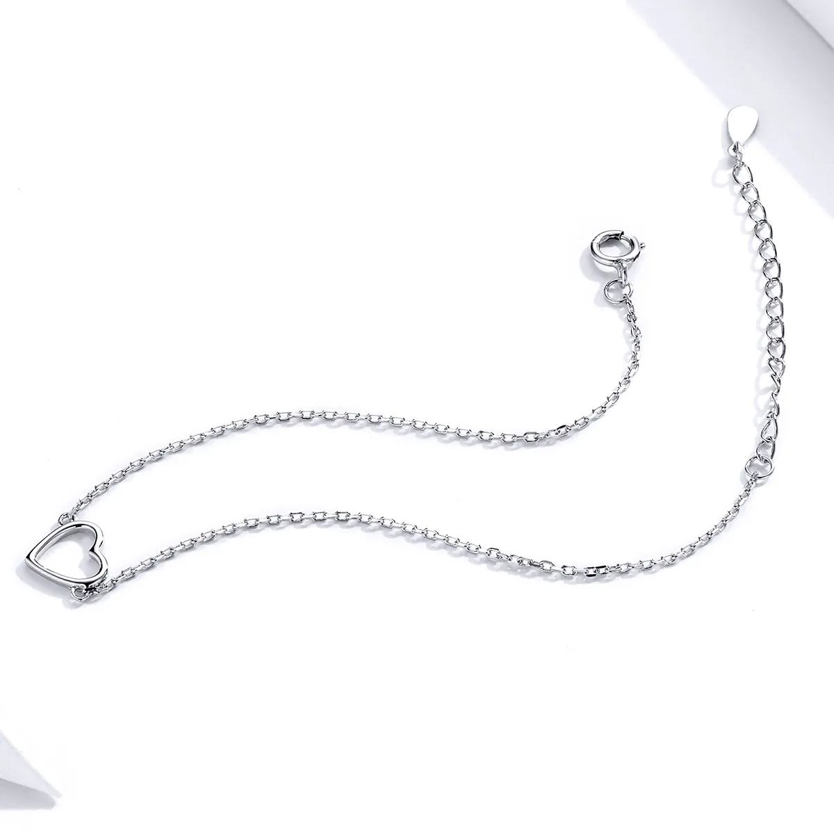 Pandora Style Silver Shape of Love Chain Slider Bracelet - SCB159