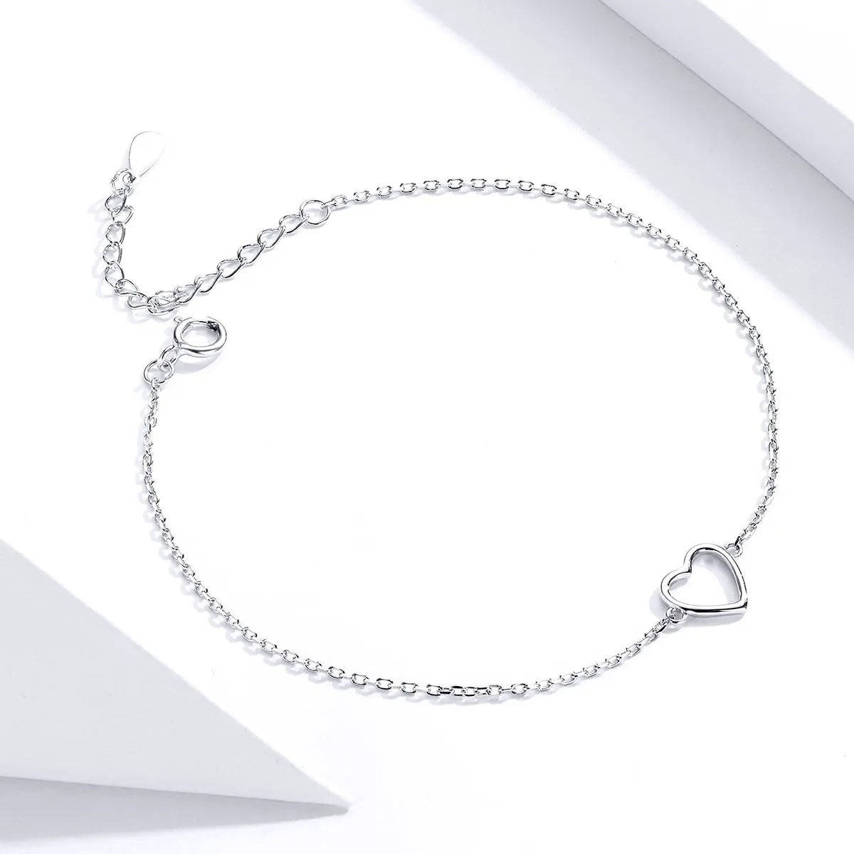 Pandora Style Silver Shape of Love Chain Slider Bracelet - SCB159