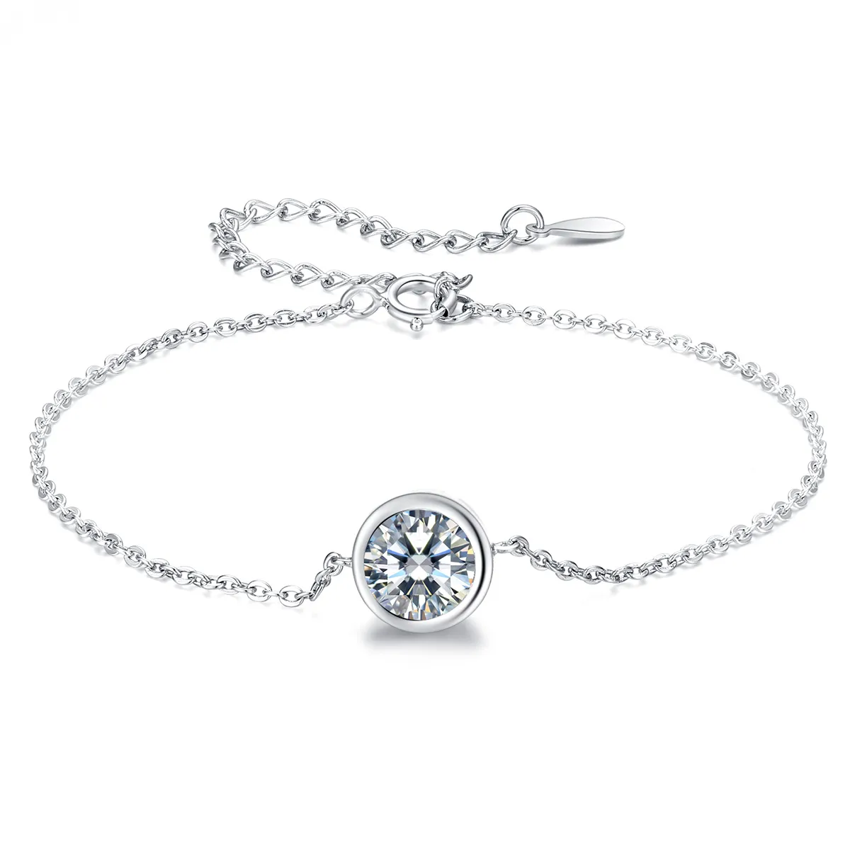 Pandora Style Silver Simple Chain Slider Bracelet - SCB157