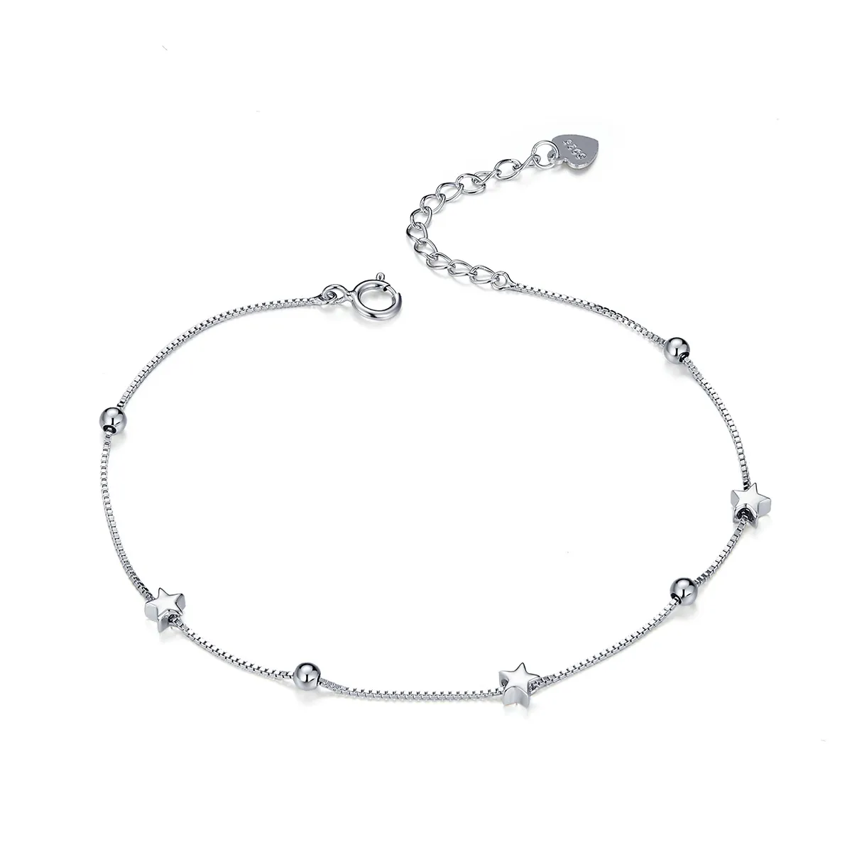 pandora style silver star chain slider bracelet scb171