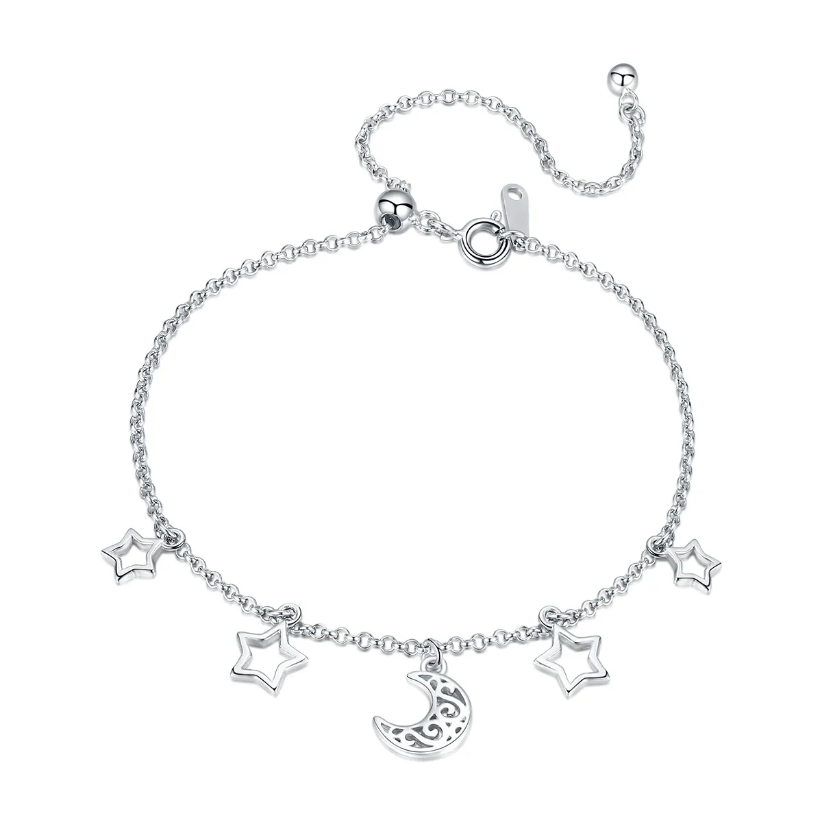 Pandora Style Silver Starry Sky Chain Slider Bracelet - SCB107