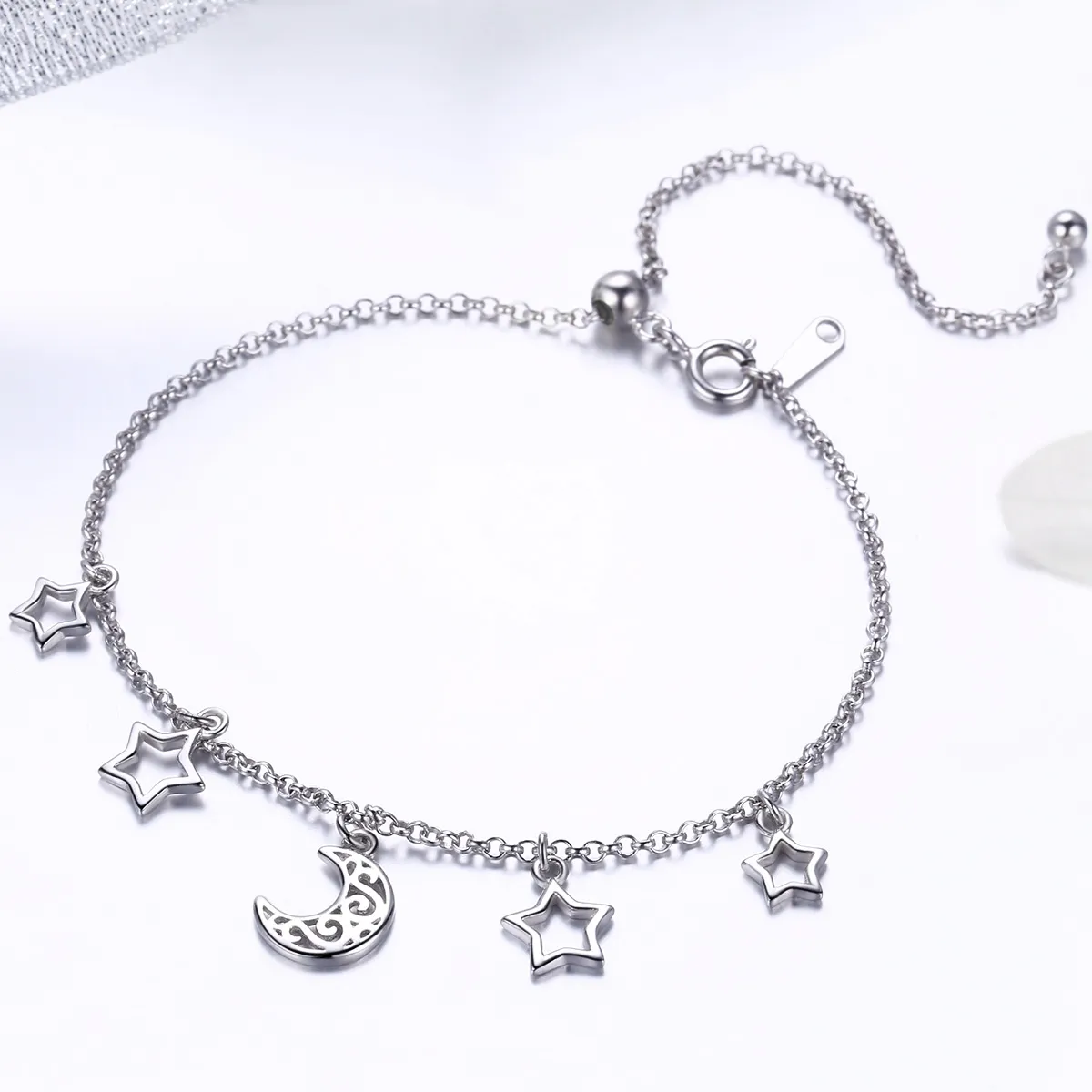 Pandora Style Silver Starry Sky Chain Slider Bracelet - SCB107