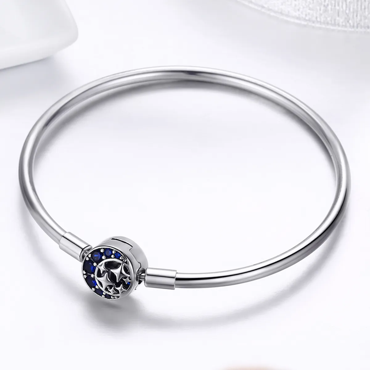 Pandora Style Silver Starry Sky Hard Bangle - SCB080