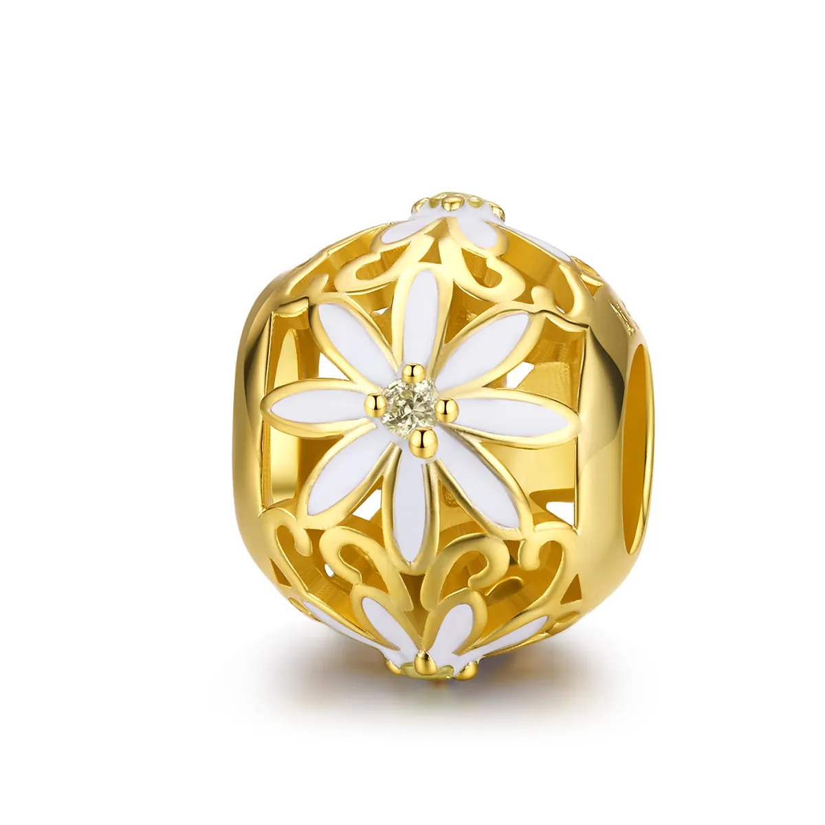 pandora style goldplated daisy charm scc1216