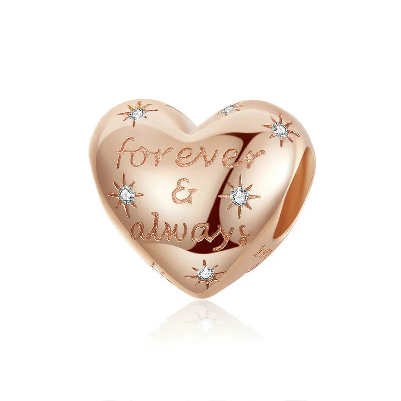 pandora style rose gold forever always charm scc1223