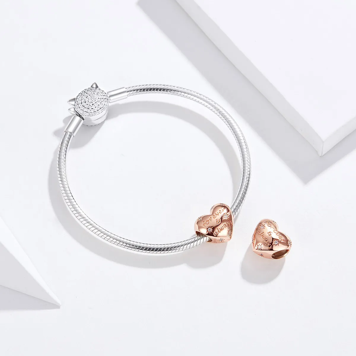 Pandora Style Rose Gold Forever & Always Charm - SCC1223