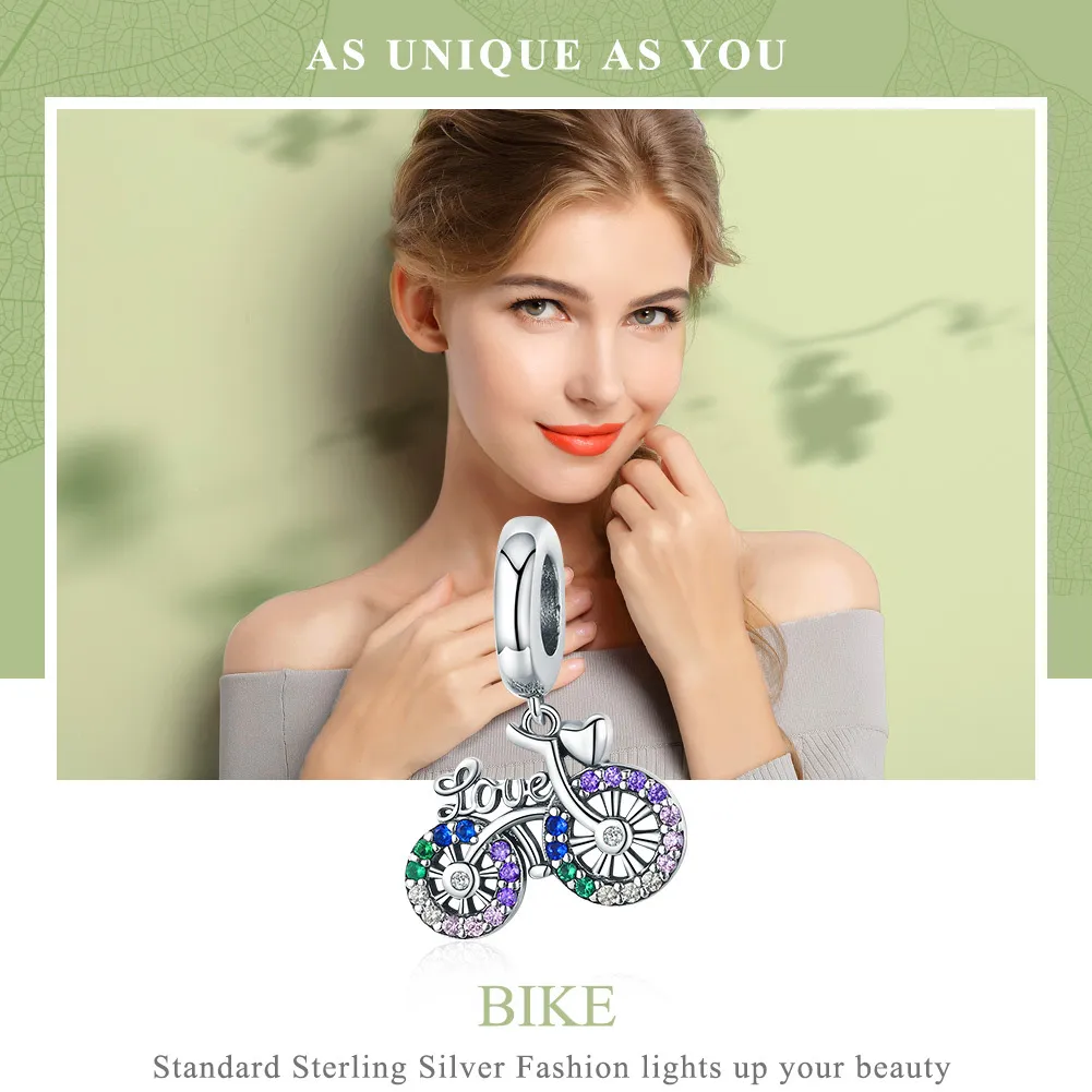 Pandora Style Silver Bicycle Dangle - SCC1082