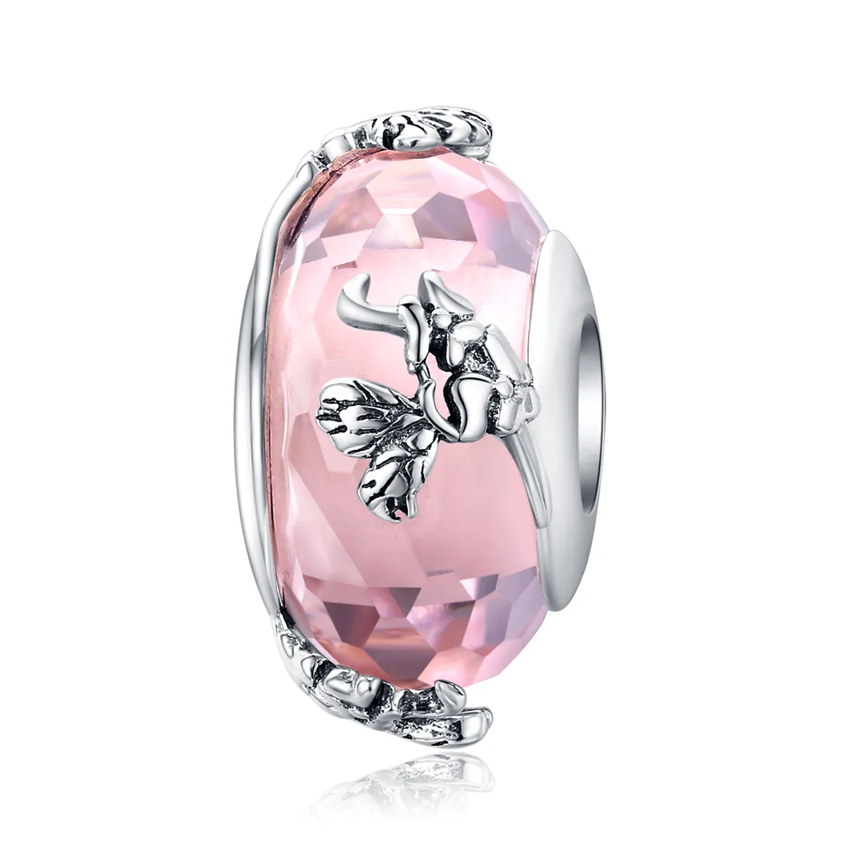 Pandora Style Silver Butterfly Murano Glass Charm - SCC1285