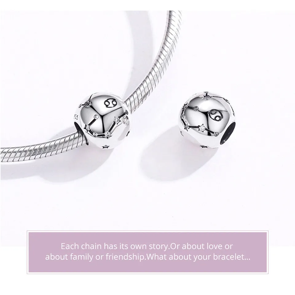 Pandora Style Silver Cancer Charm - SCC1218-4