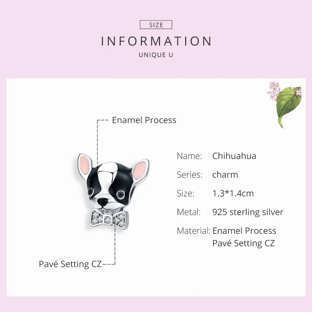 Pandora Style Silver Chihuahua Charm - SCC1310