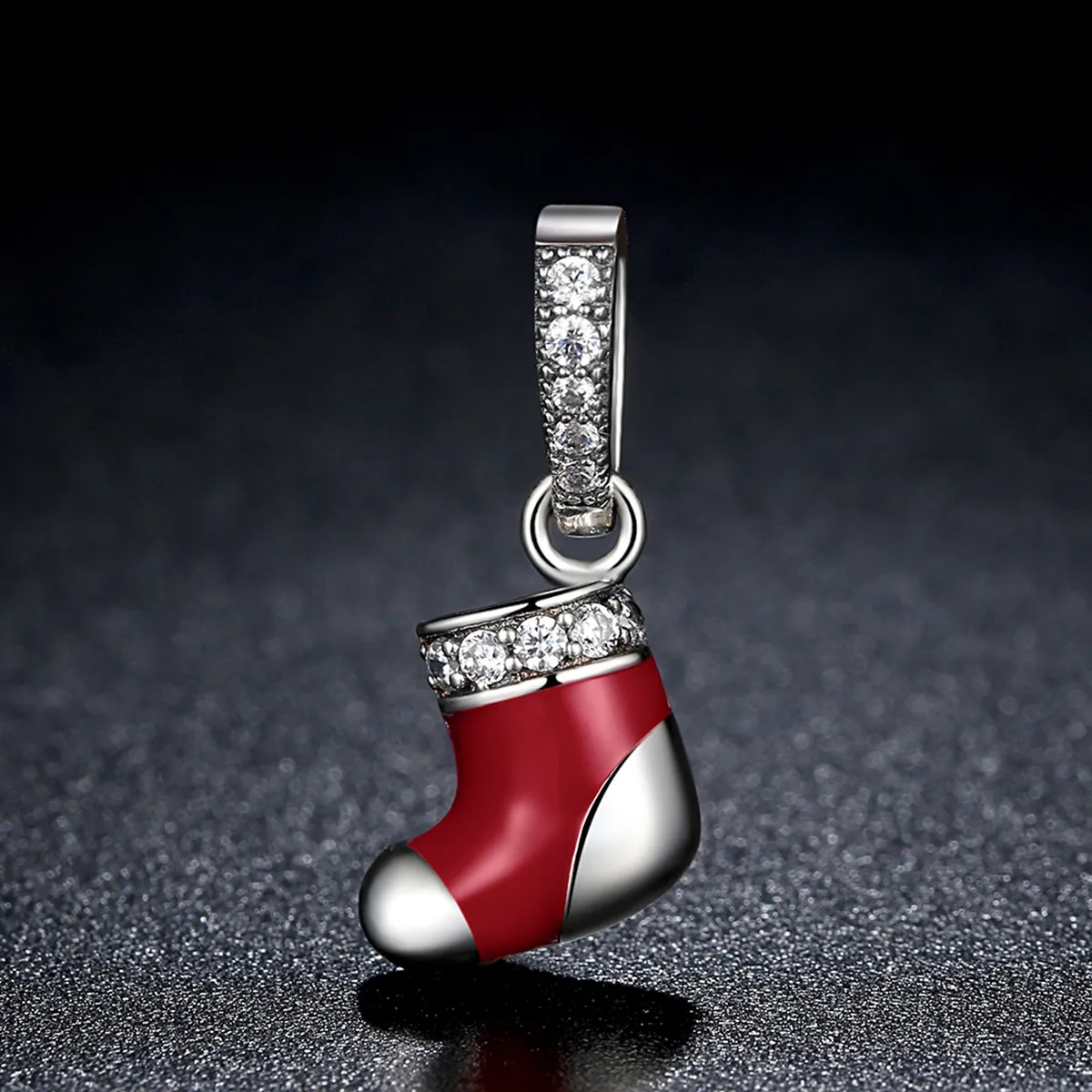 Pandora Style Silver Christmas Socks Dangle - SCC074