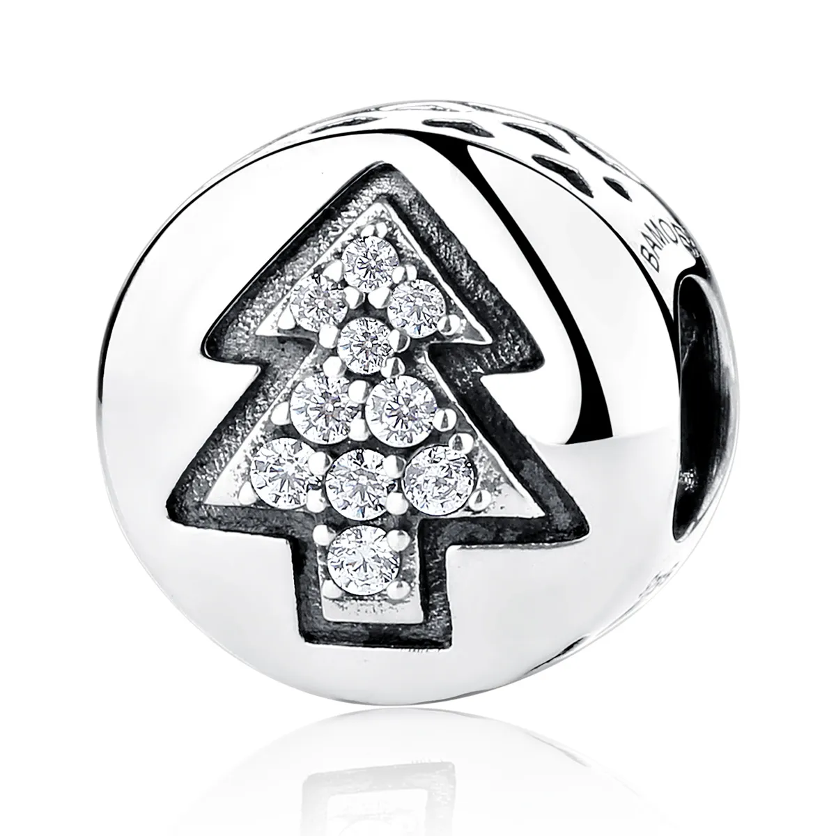 pandora style silver christmas tree charm scc064