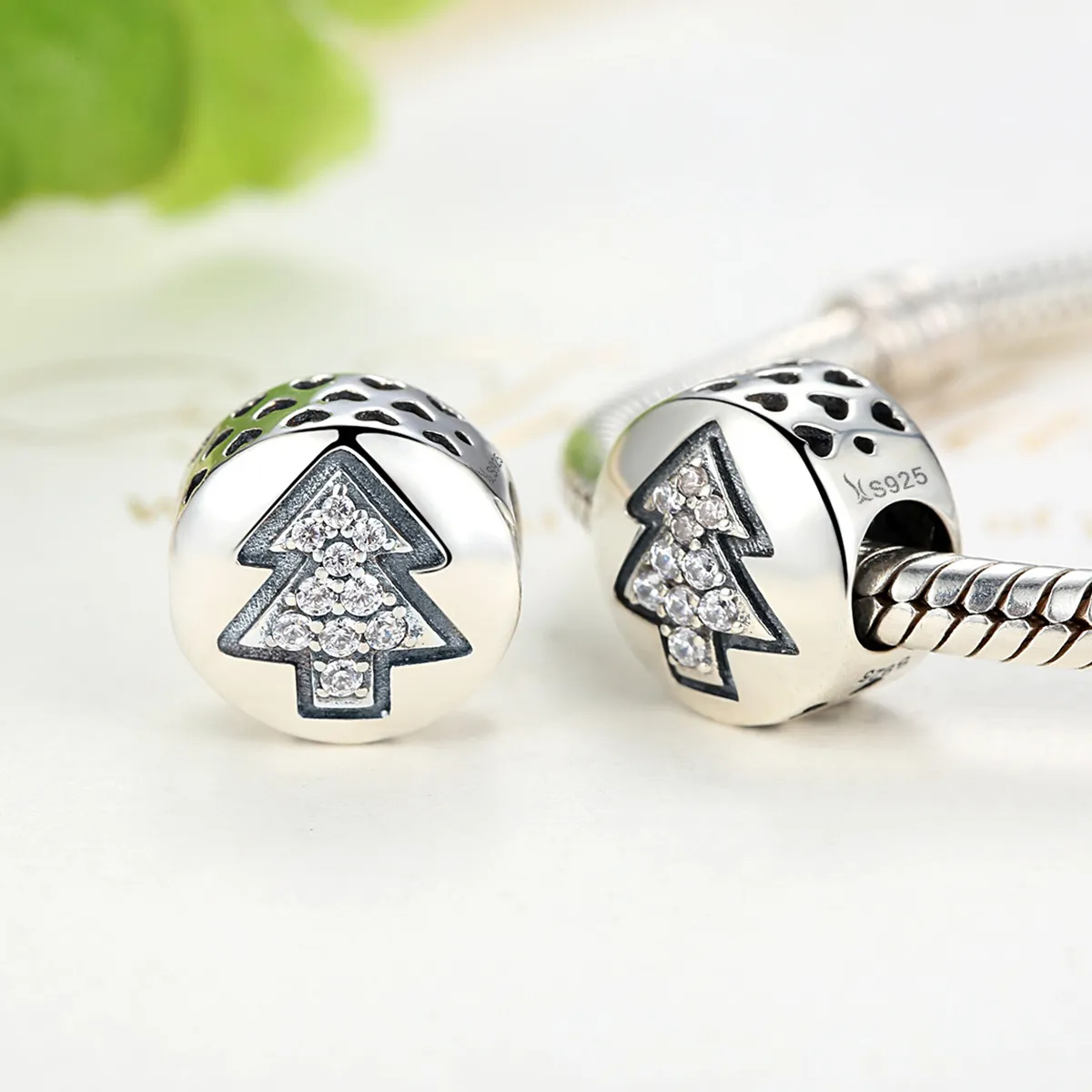 Pandora Style Silver Christmas Tree Charm - SCC064