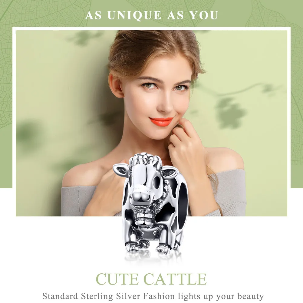 Pandora Style Silver Cute Cattle Charm - SCC1049