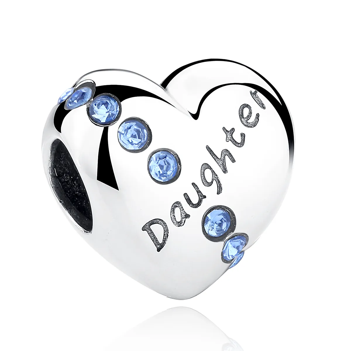 pandora style silver daughter heart charm scc007