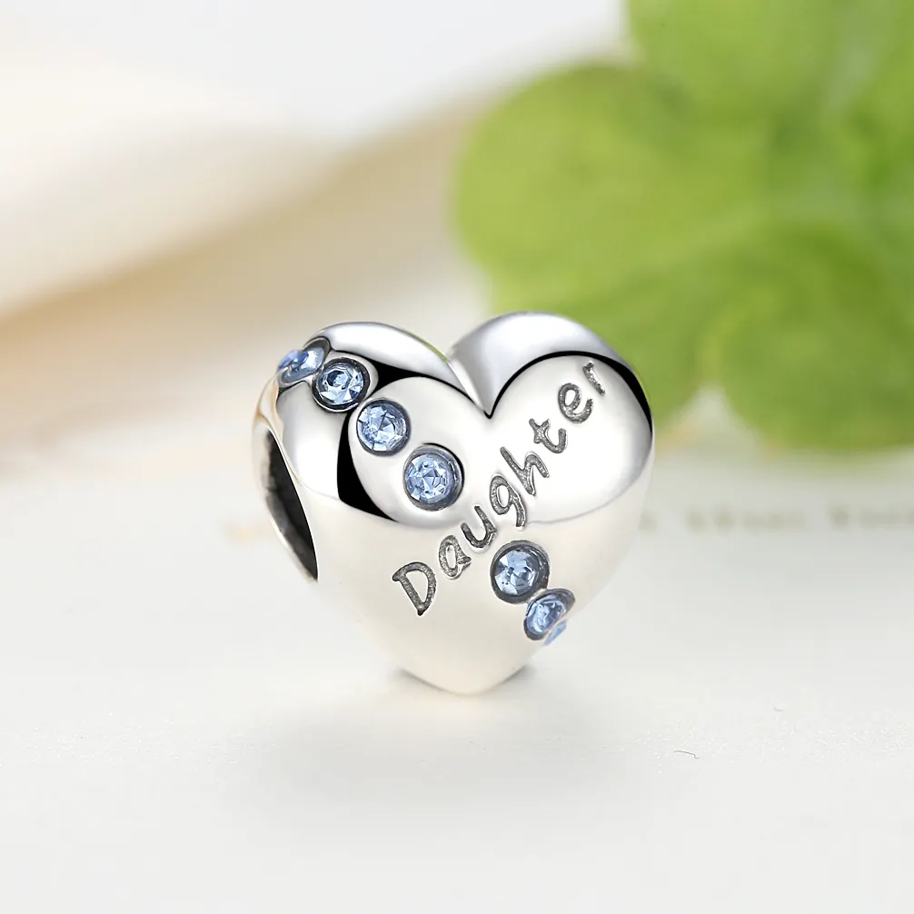 Pandora Style Silver Daughter Heart Charm - SCC007