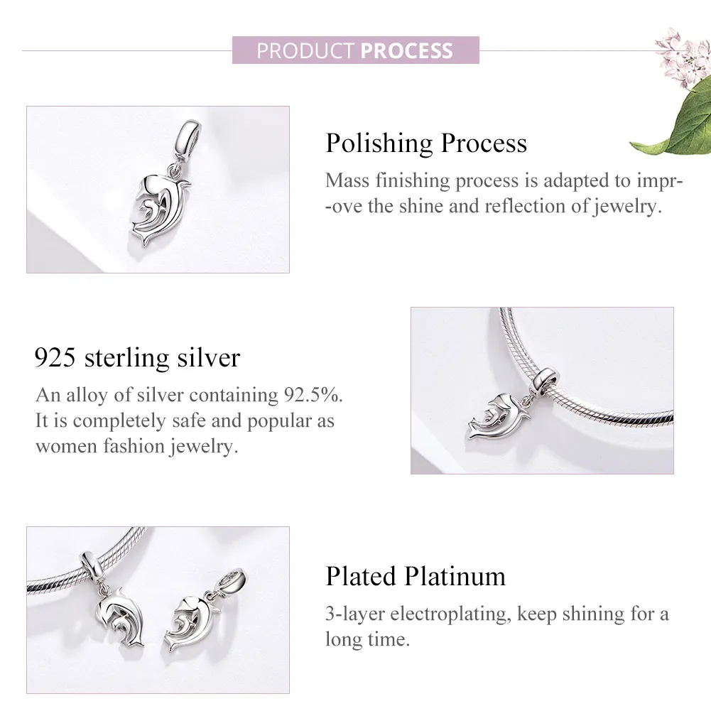 Pandora Style Silver Dolphin Dangle - SCC1206