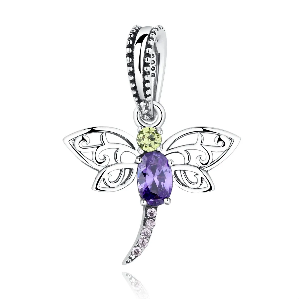 pandora style silver dragonfly dangle scc048