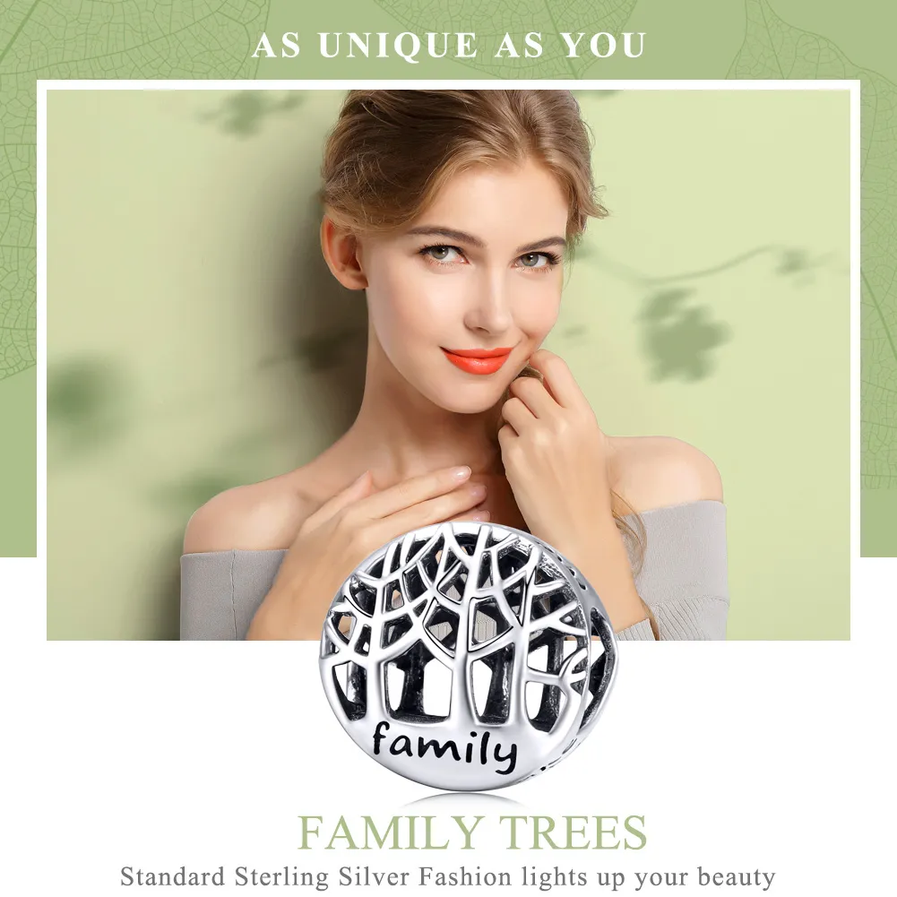 Pandora Style Silver Family Forest Charm - SCC1144