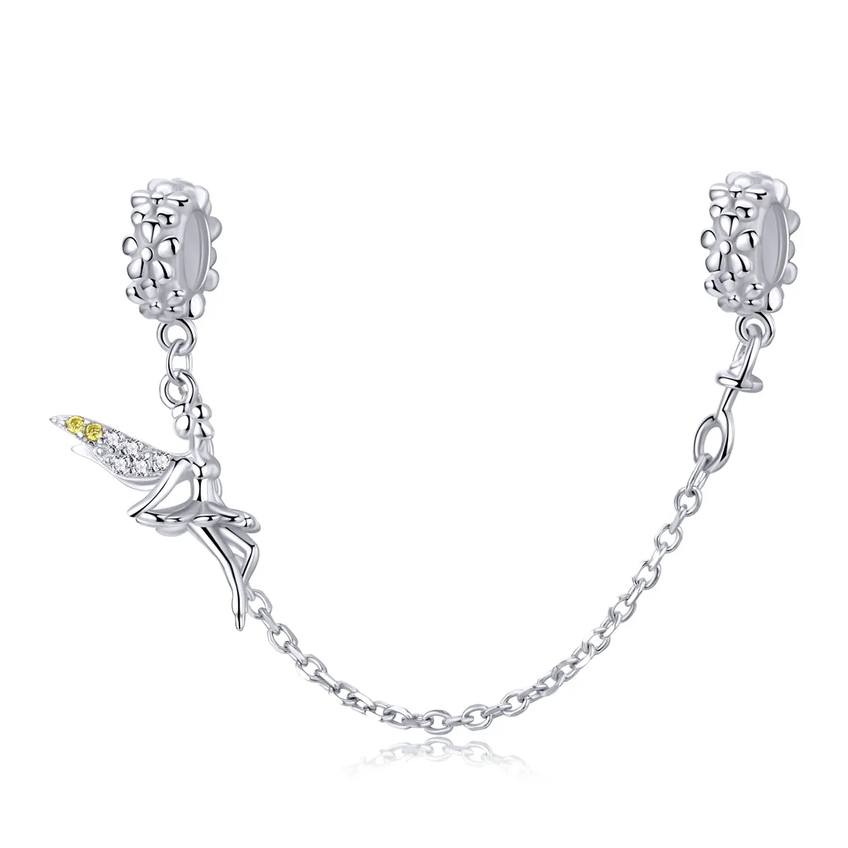 Pandora Style Silver Flower Elf Safety Chain - SCC1278