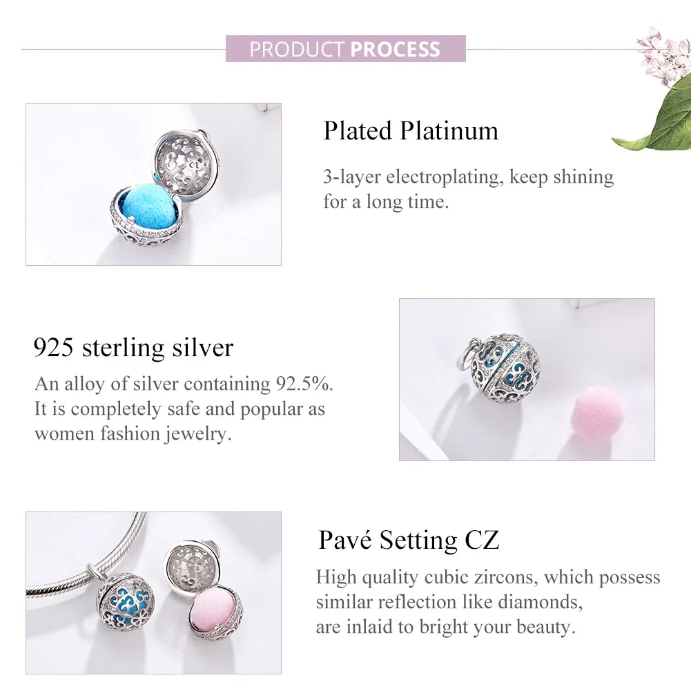 Pandora Style Silver Fragrant Ball Charm - SCC1198