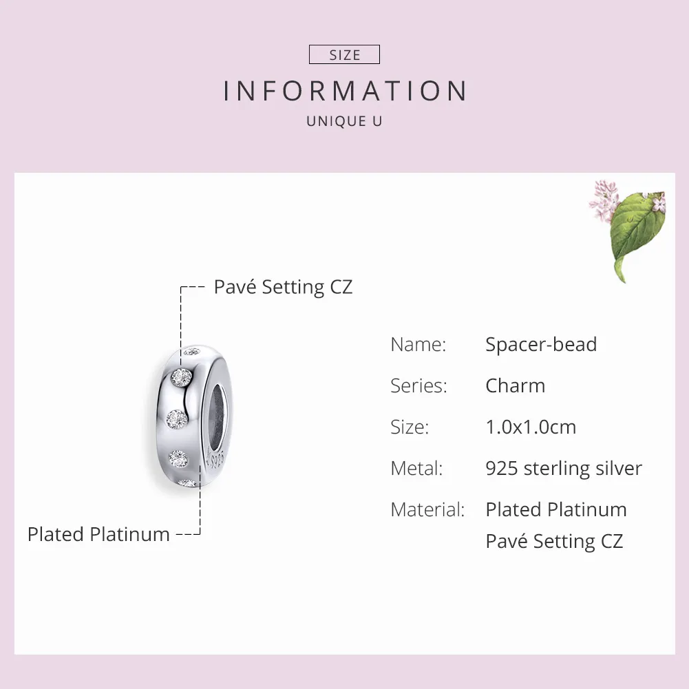 Pandora Style Silver Glittering Spacer - SCC1171