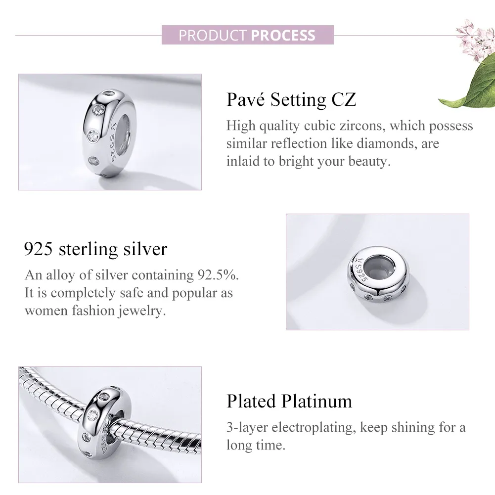 Pandora Style Silver Glittering Spacer - SCC1171