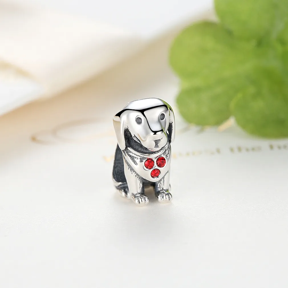 Pandora Style Silver Golden Retriever Charm - SCC016