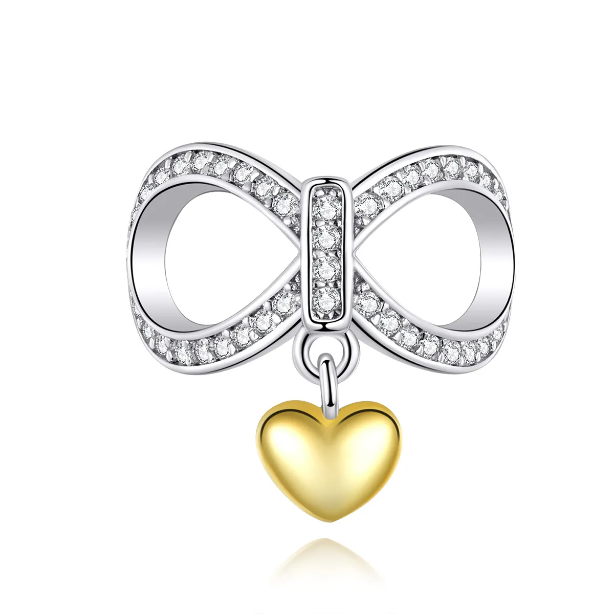 pandora style silver goldplated infinite love charm scc1300