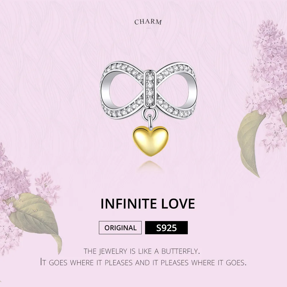 Pandora Style Silver & Gold-Plated Infinite Love Charm - SCC1300