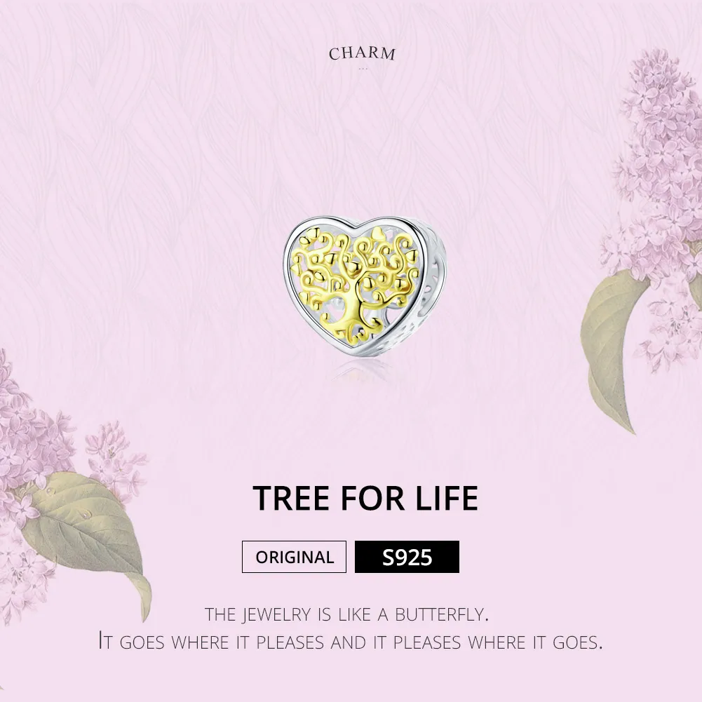 Pandora Style Silver & Gold-Plated Life Tree Charm - SCC1264