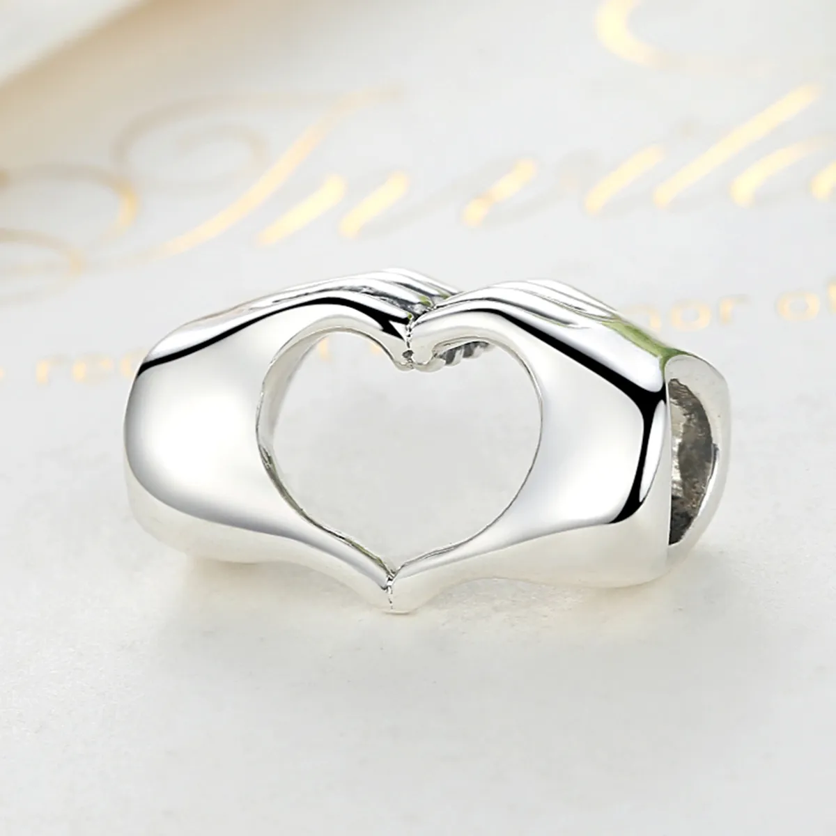 Pandora Style Silver Hands with Love Charm - SCC125