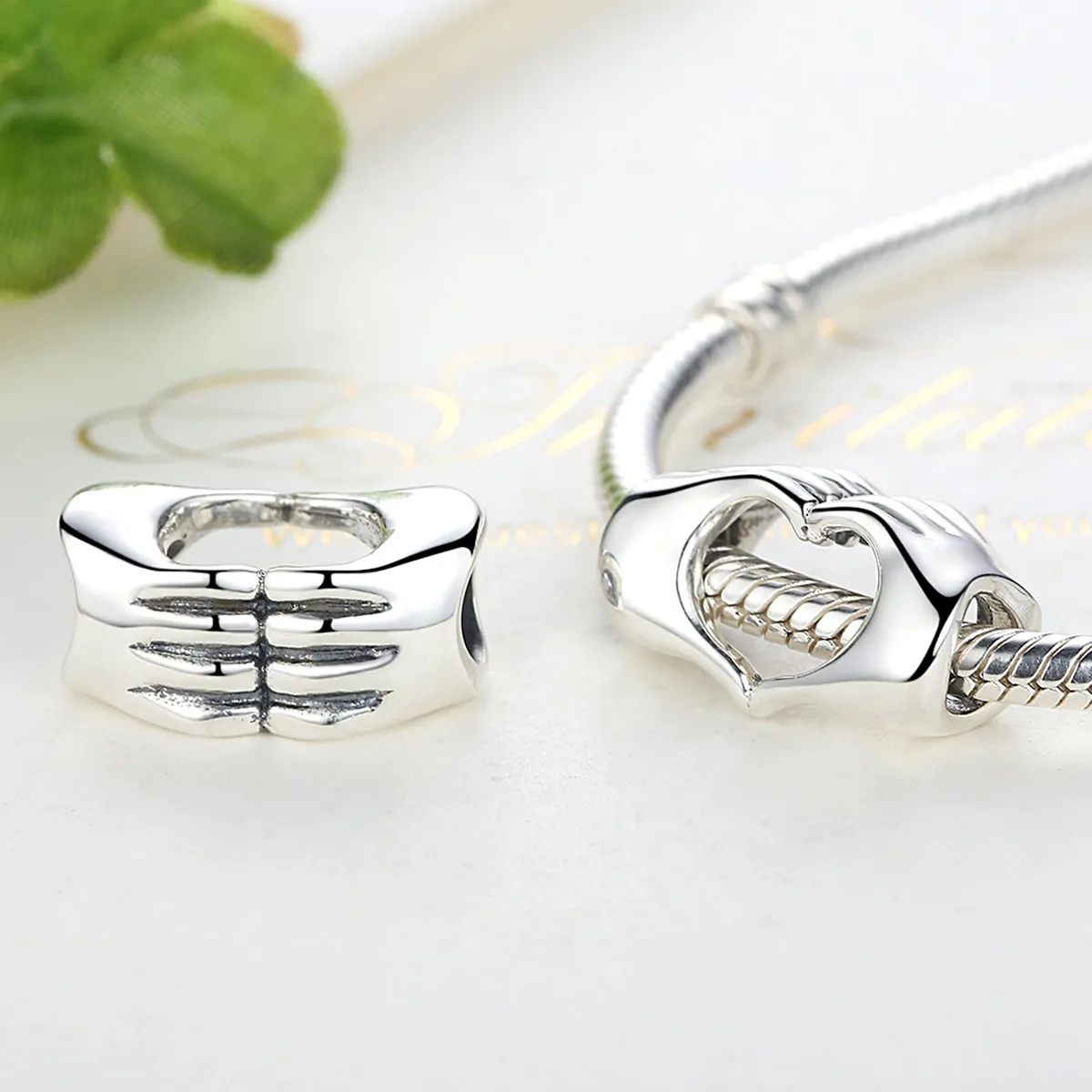 Pandora Style Silver Hands with Love Charm - SCC125