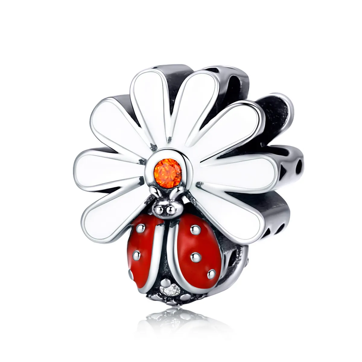 pandora style silver ladybug charm scc1276