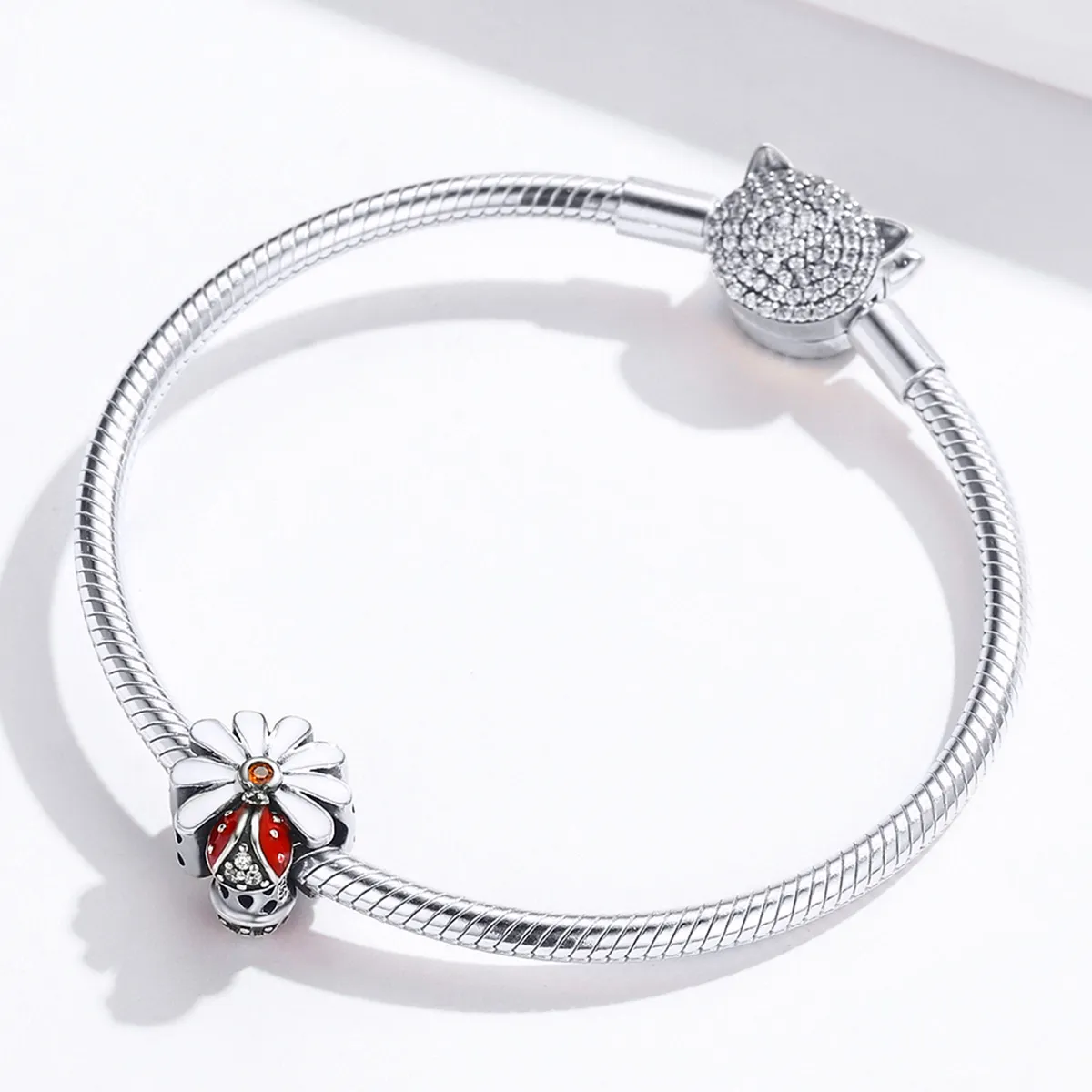 Pandora Style Silver Ladybug Charm - SCC1276