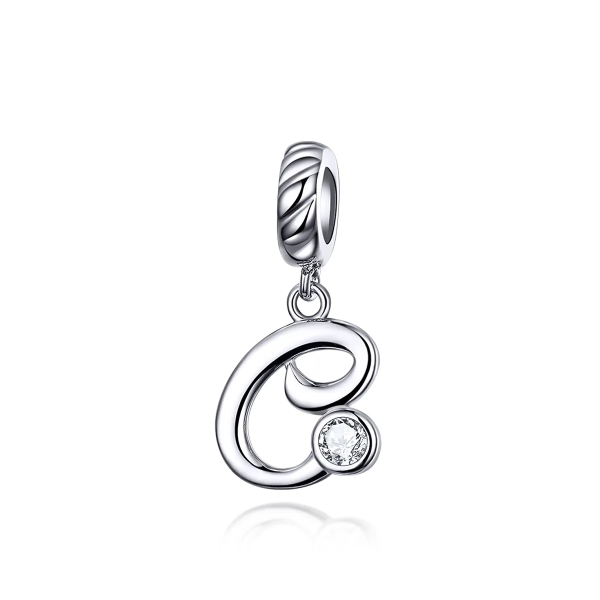 pandora style silver letter c dangle scc1183c