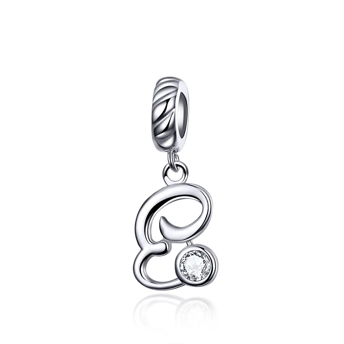 pandora style silver letter e dangle scc1183e