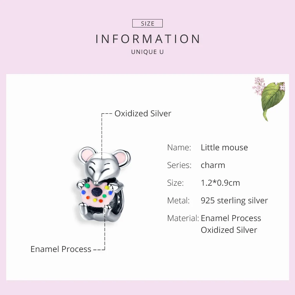 Pandora Style Silver Little Mouse Charm - SCC1318