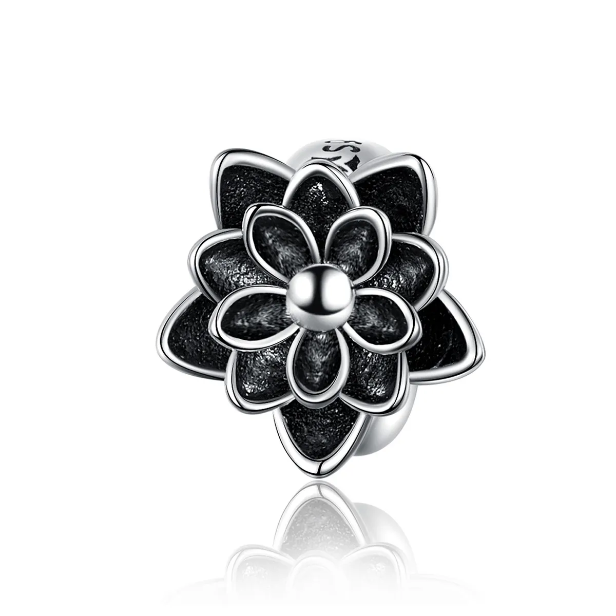 pandora style silver lotus charm scc1196